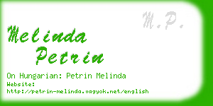 melinda petrin business card